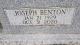 Fox, Joseph Benton headstone