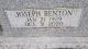 Fox, Joseph Benton headstone Fox, Joseph Benton headstone